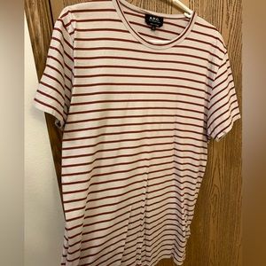 APC striped t shirt. Fits more like a large